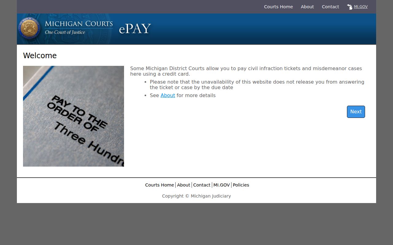 Gogebic County traffic court records eCourts search and payment entry